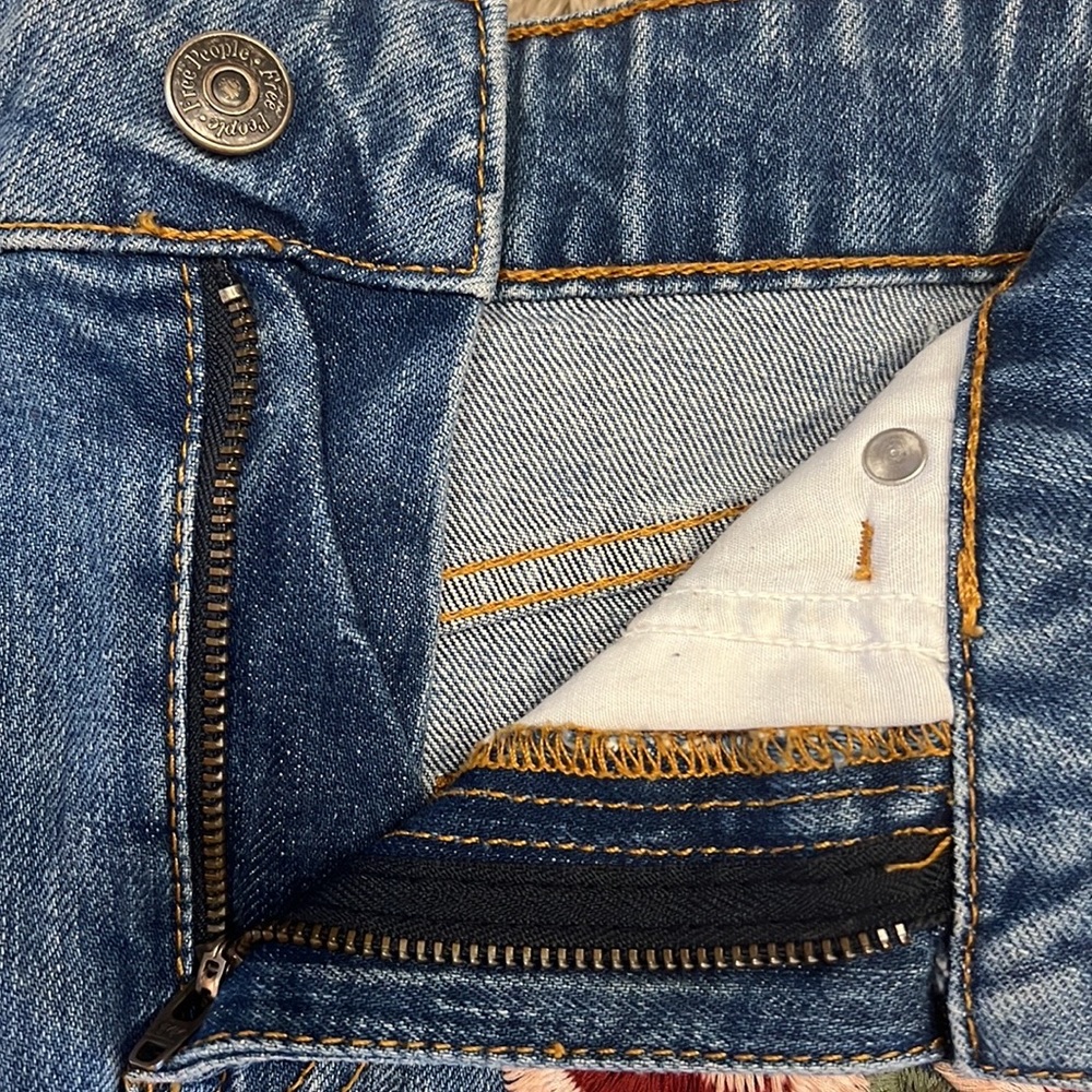 FREE PEOPLE Wild Rose Mini Jean Skirt - Picture 12 of 12